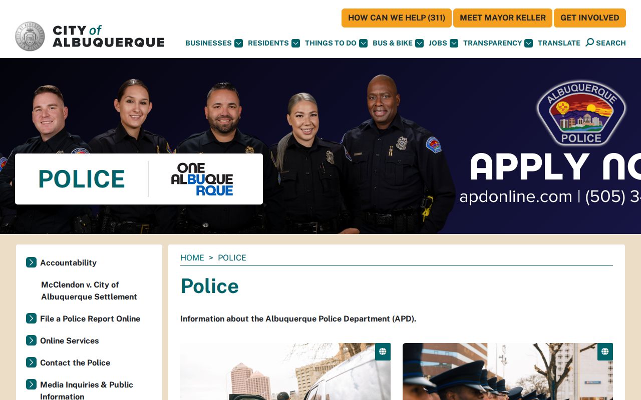 Albuquerque criminal records at the Albuquerque Police Department