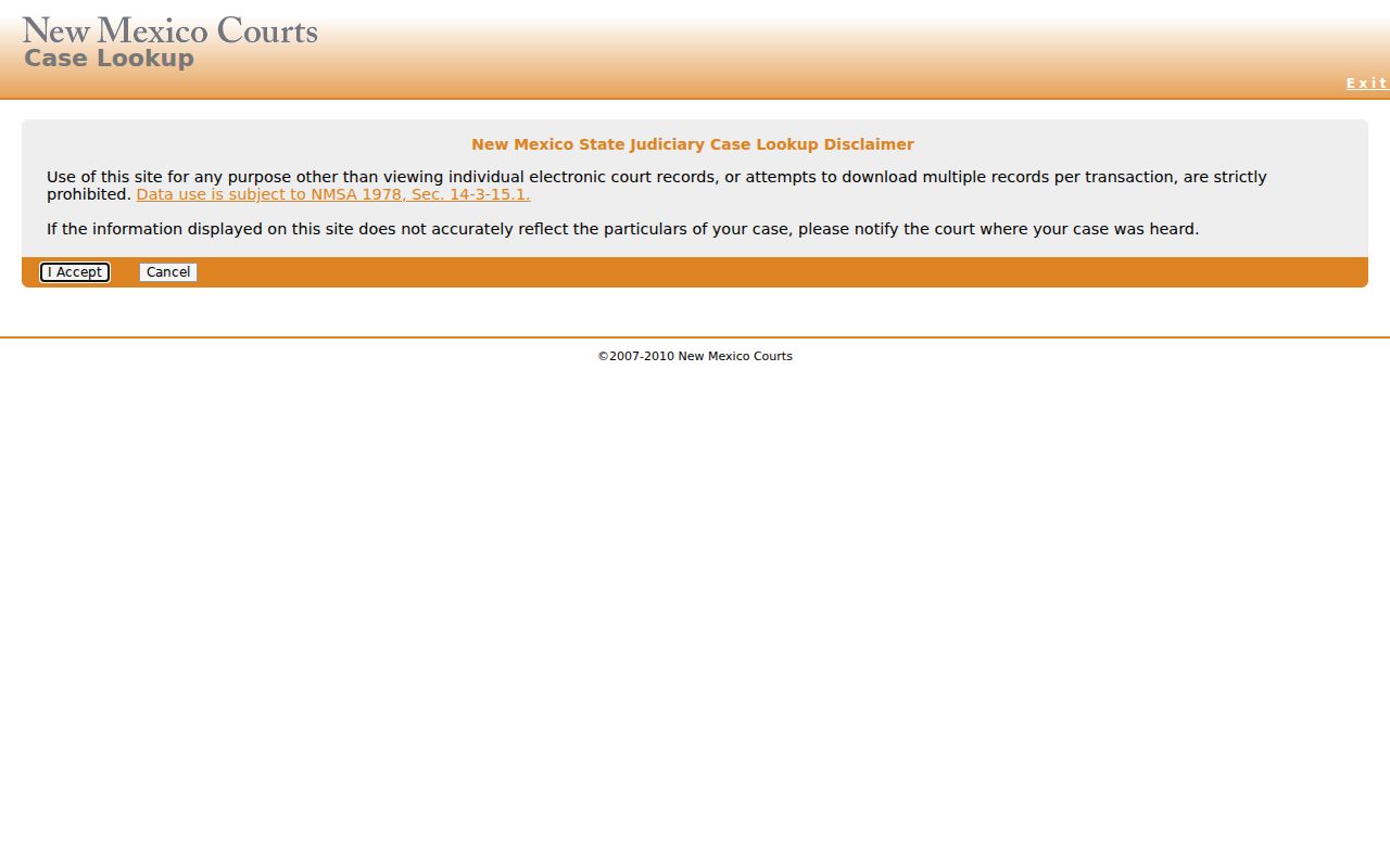Bernalillo County criminal court case search fields