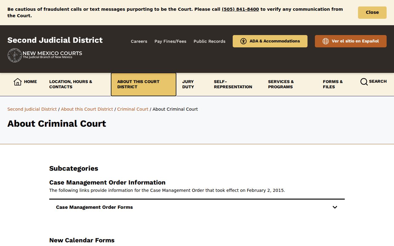 Bernalillo County criminal court cases at Second Judicial District Court