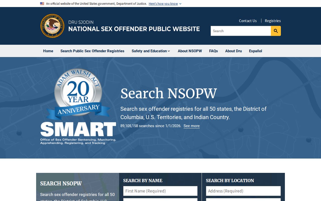 Bernalillo County sex offender search using the national registry