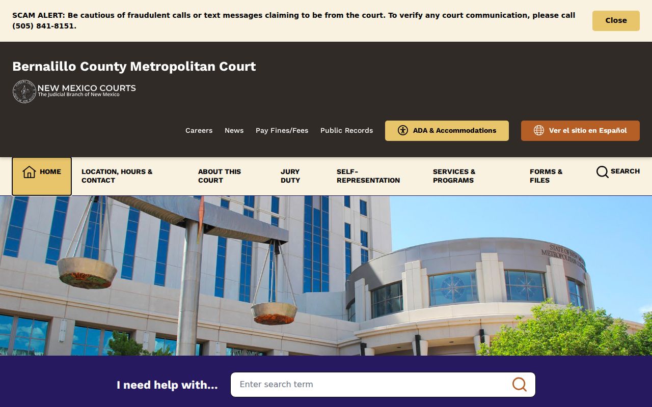 Bernalillo County criminal records Metropolitan Court portal